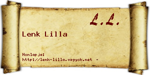 Lenk Lilla névjegykártya